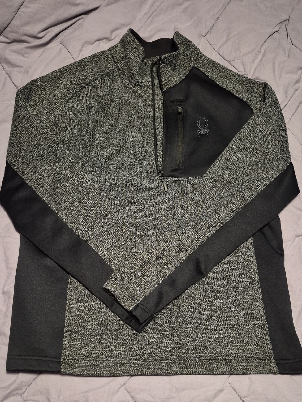 Spyder Men’s Gray and Black Zip-Up Sweater Pullover